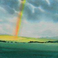 Art greetings card of rainbow