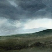 watercolour painting of stormy sky three peaks yorkshire