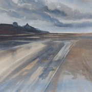 watercolour painting of the beach at Sheringham Norfolk