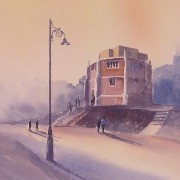 watercolour painting of red mount chapel kings lynn